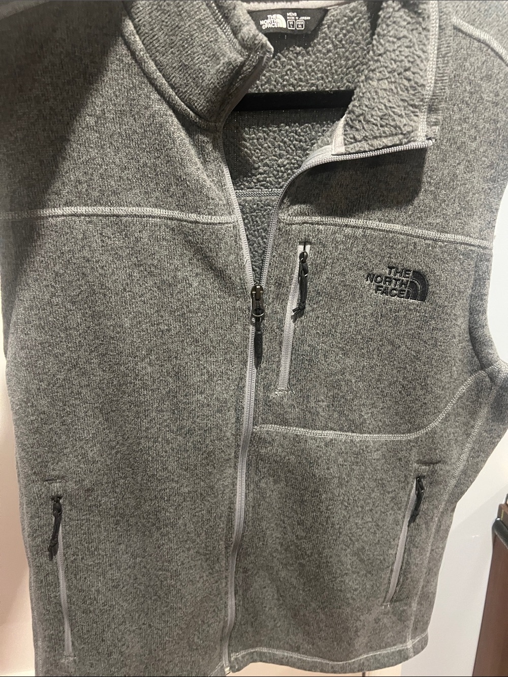 The North Face Grey Men’s Full-Zip Fleece Vest